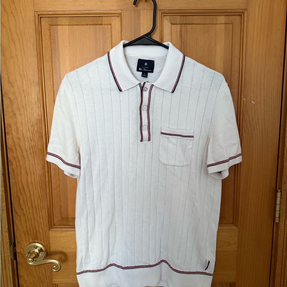 Ben Sherman White Polo with Red Trim